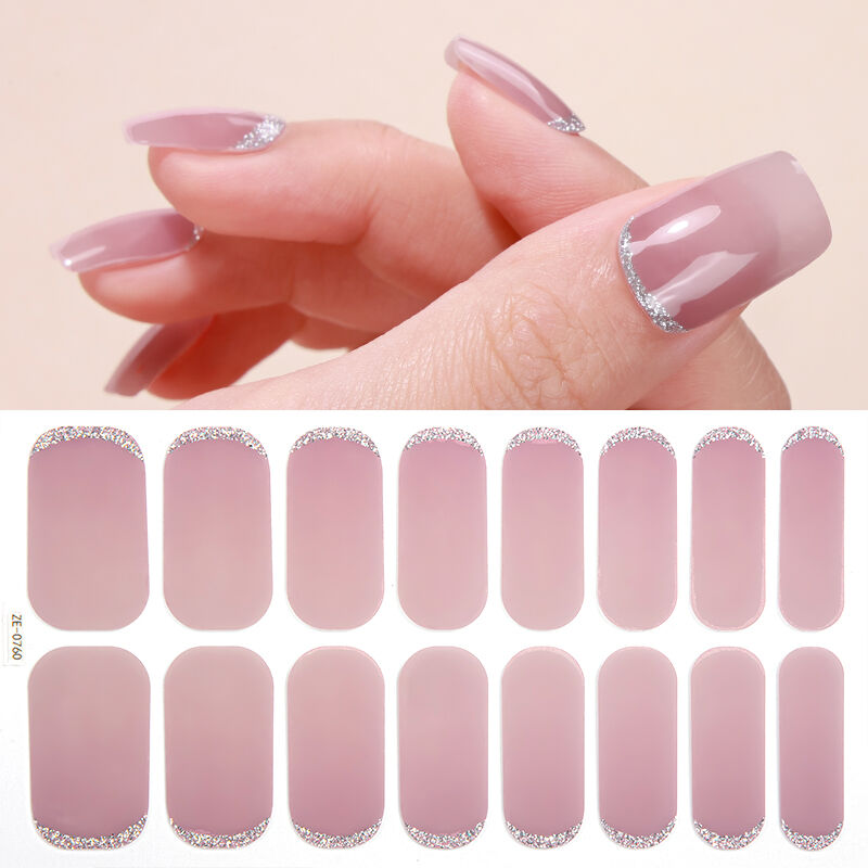 Factory Direct 16 Pcs Full Wrap 3D Plastic Eco-friendly Waterproof Art Nail Stickers with Pure Color Options