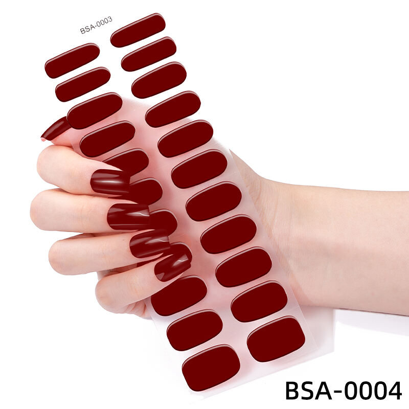  NO-Bake Semi Cure Gel Nail Sticker Customize Free UV Lamp Semi Cured Wraps Gel Nail Sticker