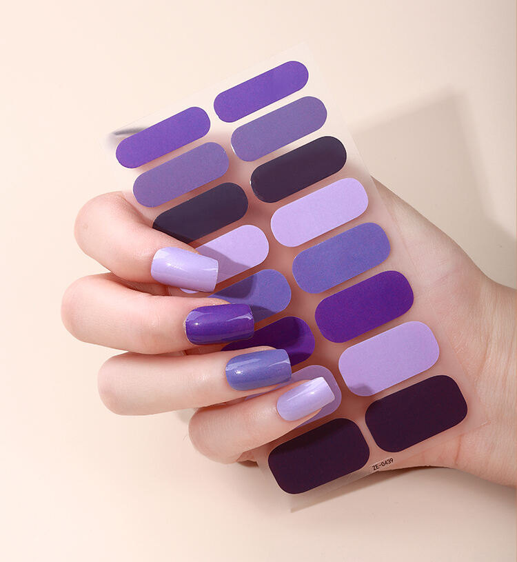 Solid Color Adhesive Nail Polish Stickers Full Wraps Gel Sticker Nails for Women Girls Nail Art Supplies