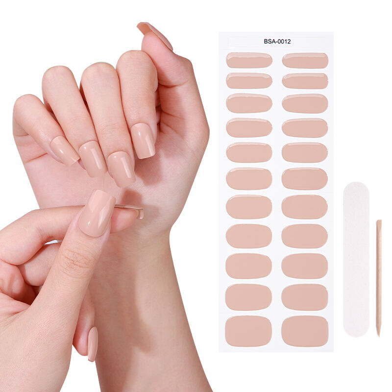 No Baked Gel Polish Wraps Uv Free Gel Nail Wraps 22tips Sliver Foil Semi Solid Nail Glue No Uv Nail Wraps Stickers