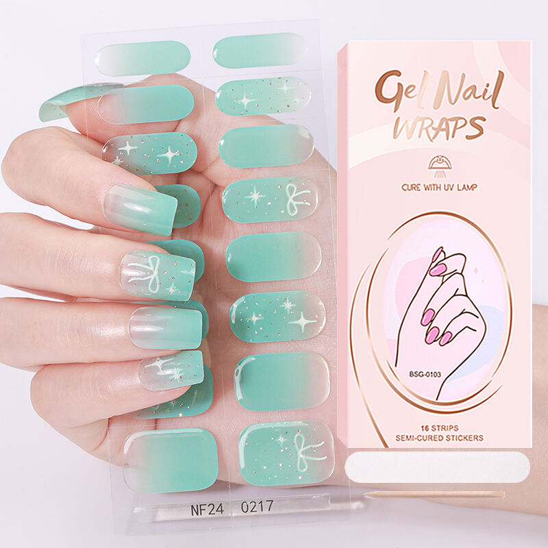 হোয়্যারহাউস নতুন ডিজাইন নেইল আর্ট ফয়েল স্টিকার নেইল পলিশ স্ট্রিপ জেল নেইল স্টিকার