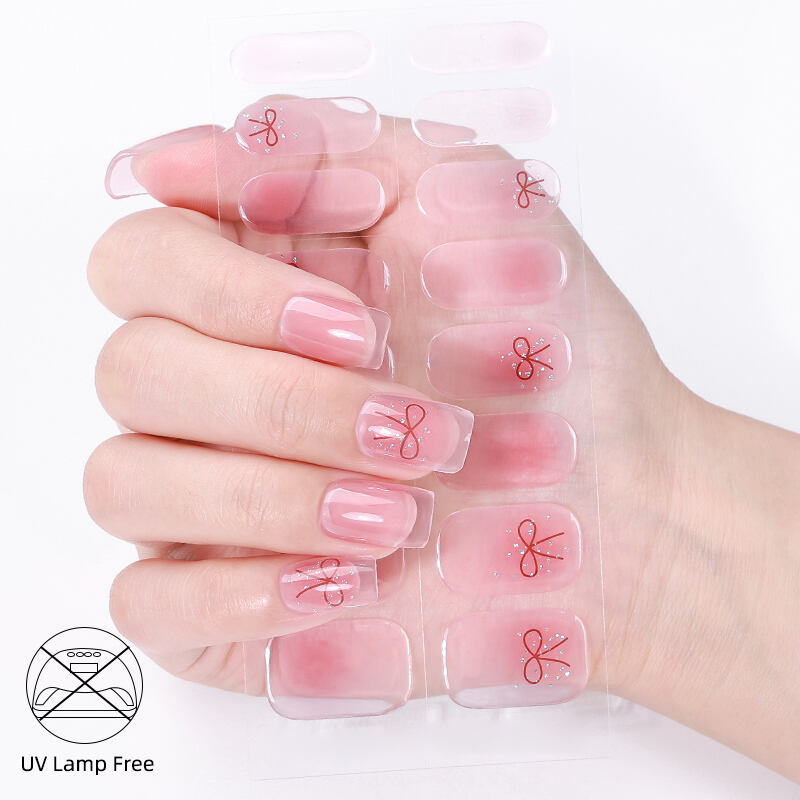 Wholesale High Quality Exclusive New Product UV Lamp Free Gel Nail Sticker Texture Close to Semi Cured Gel