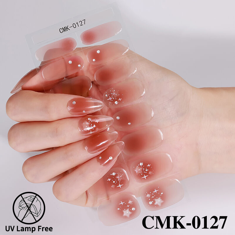 नेल आपूर्तिकर्ताओं के लंबे समय तक चलने वाले निःशुल्क UV लैंप, एयर ड्राई, 100% पॉलिश जेल नेल स्ट्रिप्स मैनीक्योर के लिए घर पर