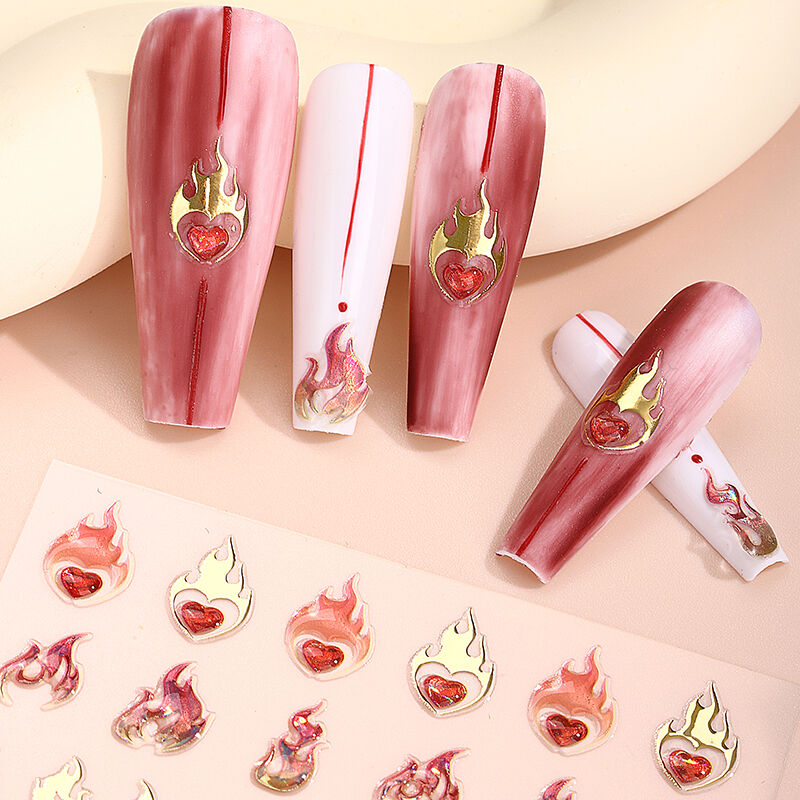 ملصقات أظافر ثلاثية الأبعاد على شكل ذيل حورية البحر بتصميم زهري ذهبي، ملصقات فنية للأظافر قابلة للنقل بالماء، ديكورات أظافر بلاستيكية، ملصقات فنية للأظافر قابلة للنقل بالماء