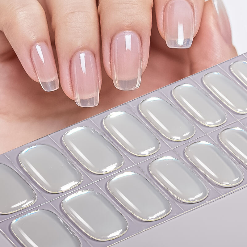 Semi Cured Gel Nail Stickers Quality UV Light Required Nail Wraps Easy DIY Manicure Salon Paper Material Box
