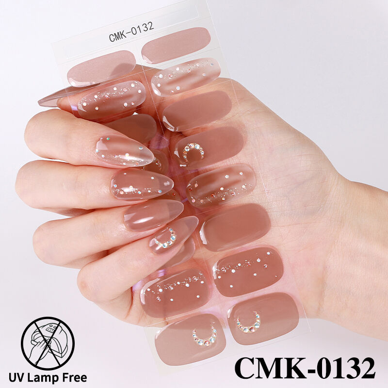 वैलेंटाइन डे 3डी प्रेम का हृदय, गैर-बेकिंग जेल नेल रैप्स, सुपर फ्लैश, अर्ध-पारदर्शी ग्रेडिएंट, नो बेक, यूवी-मुक्त जेल नेल स्टिकर्स