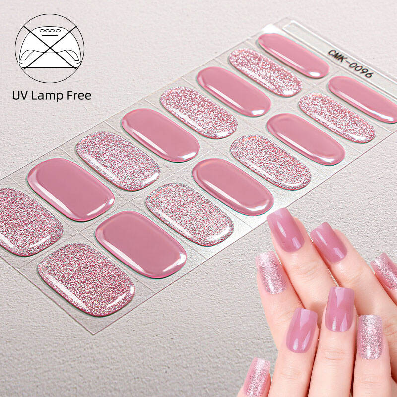 স্যালন মানের ৩ডি গ্লসি স্ট্যাম্পিং, কোনো ইউভি ল্যাম্প প্রয়োজন নেই— নেইল স্ট্রিপ আর্ট স্টিকার, ইউভি-মুক্ত জেল নেইল ওয়্যার্প