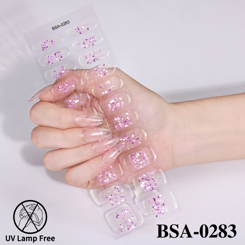 Wholesale Market Spring UV Free Gel Nail Stickers Toxic Free Nail Stickers Uv Free Gel Nail Stickers