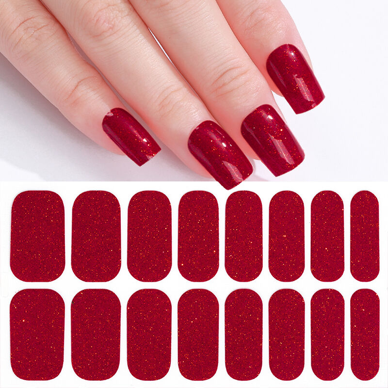 Full Wrap Gradient Glitter Sparkle 3D Nail Polish Stickers Elegant Purple Manicure Supplies Shiny Thin Art for Holiday