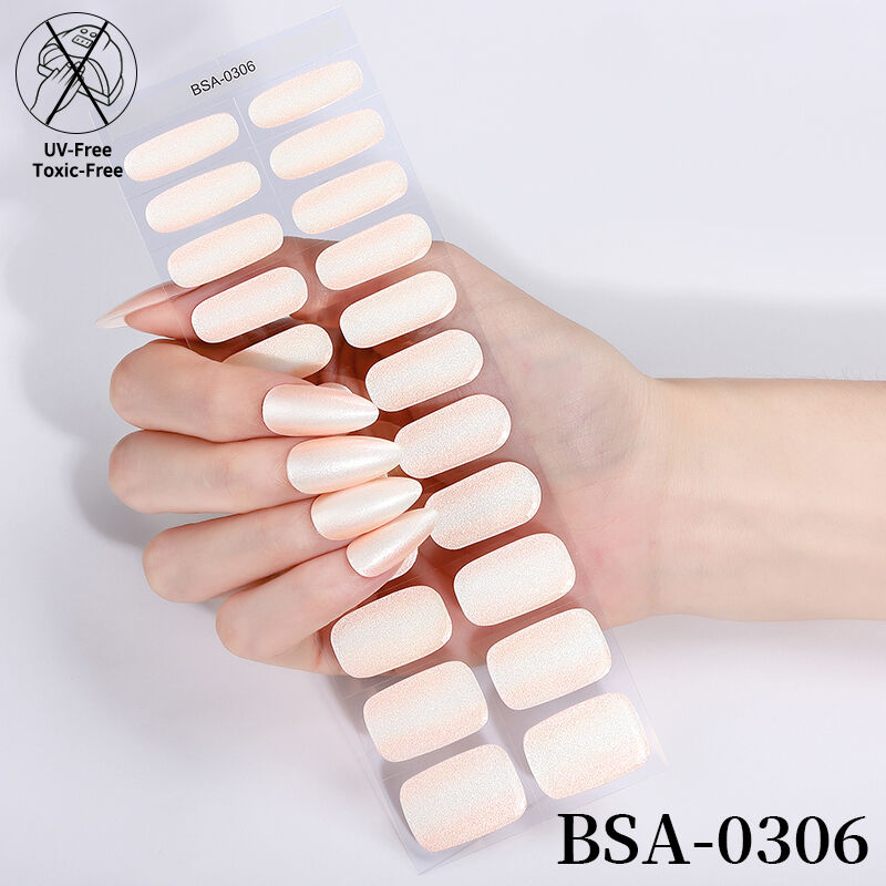 Customized Wholesale Harmless Waterproof Long-lasting Health Beauty Products for Women Pre-cured UV Free Gel Nail Sticker