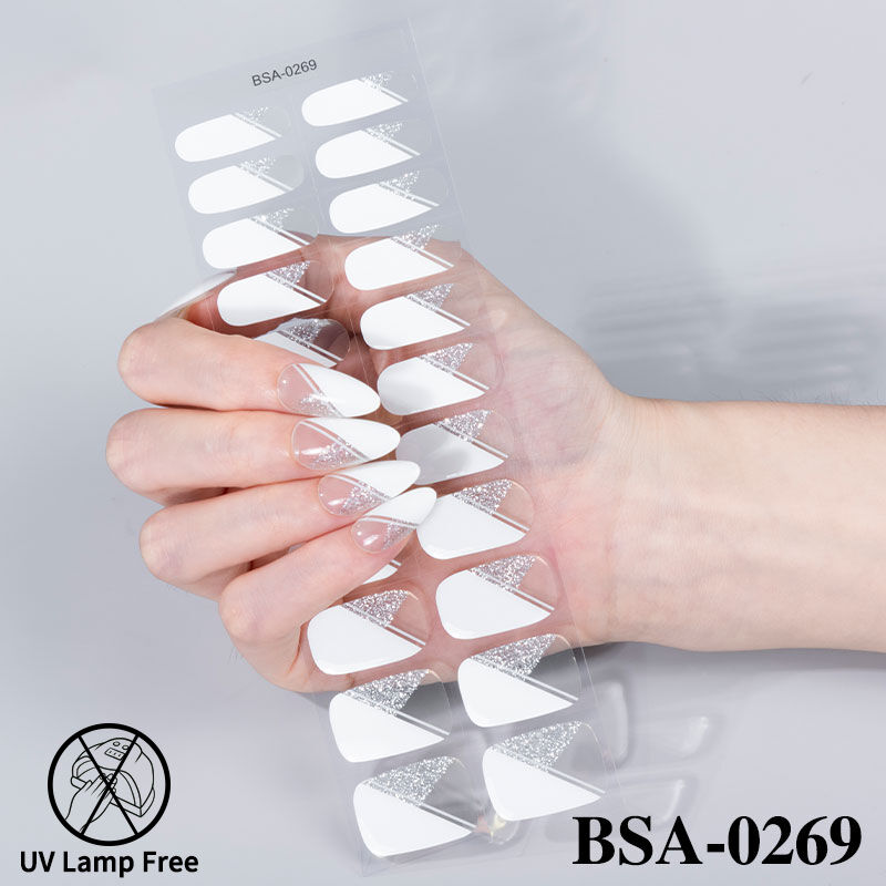 Wholesale 3D love Heart Eye cat Gold Stamping Nail Strips NO UV Lamp Gel Polish Gel Nail Stickers No Bake UV Free Gel Nail Wraps