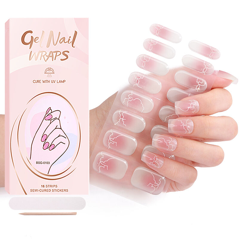 Popolari accessori per unghie, strisce in gel per salone estetico con fiori, unghie autoadesive senza bisogno di colla, indurente con lampada UV