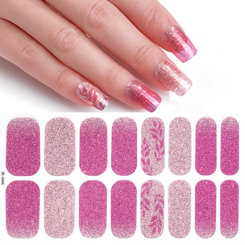OEM ODM Wholesale Pure Color Thin Nude pink Nail Art Sticker Easy Apply Waterproof Nail Wraps