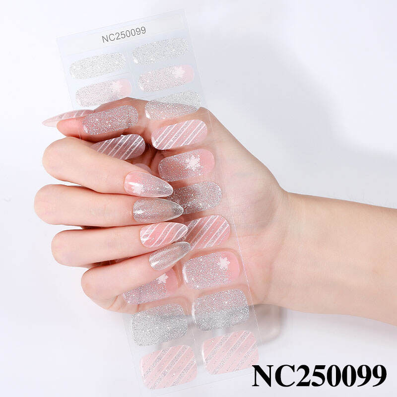 Superieure kwaliteit halftransparante roze bloem French design Uv-geharderde gel nagelstickers voor manucure temporaire