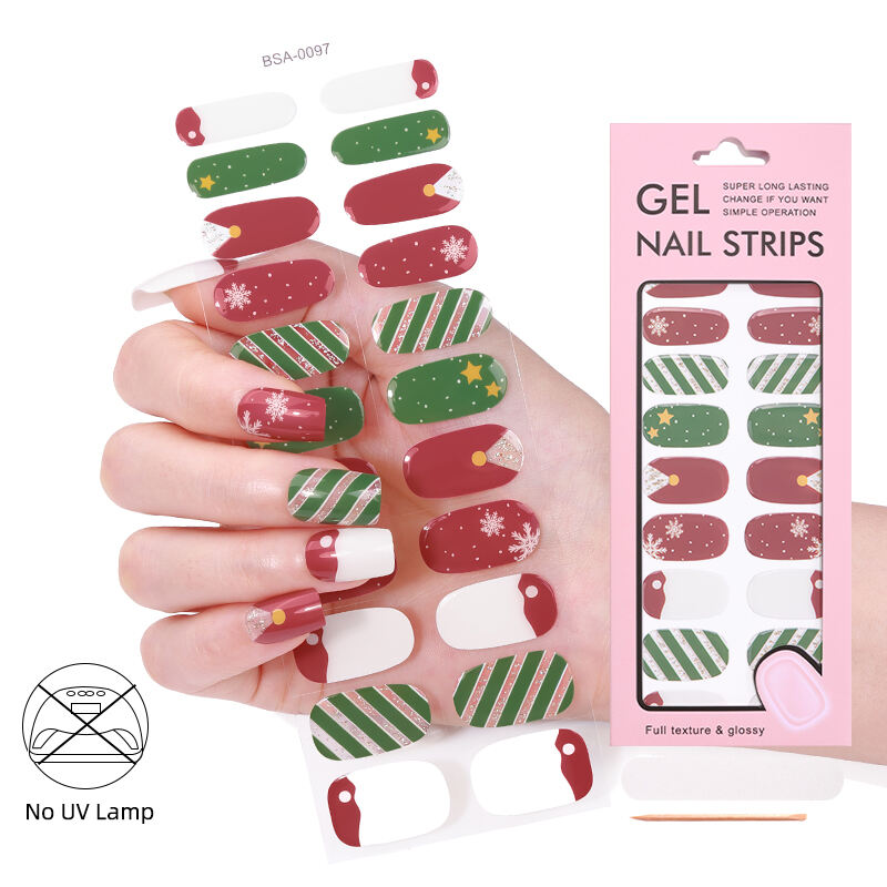 New Design Christmas Decoration for Finger Nail Art UV Free No Baked Gel Nail Sticker