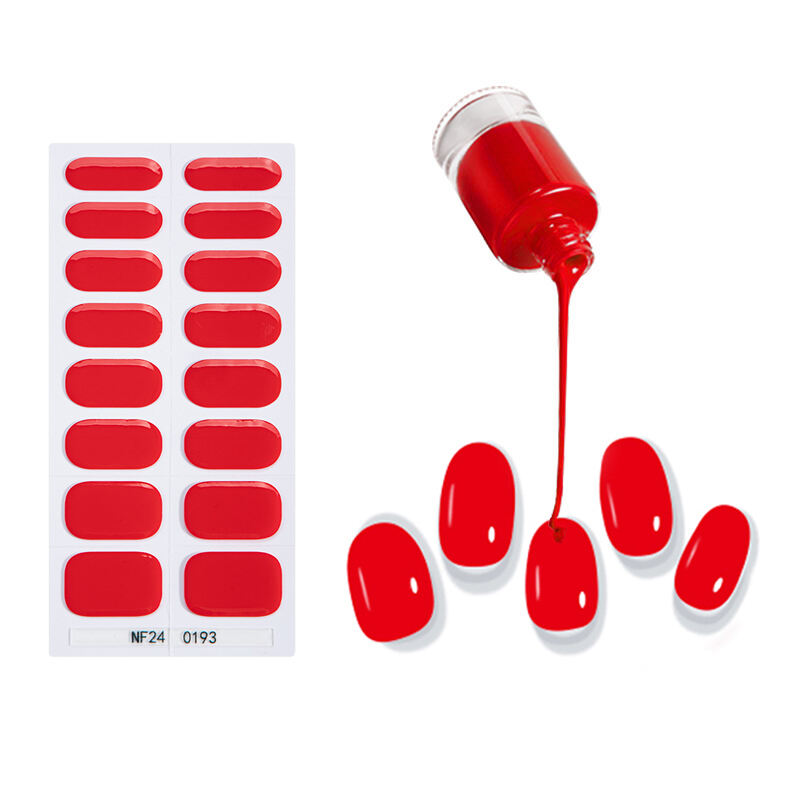 New Products Most Popular 16pcs Colorful Translucent Jelly Texture UV Harden Semi Cured Nail Gel Strips