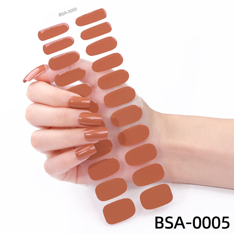 Long-lasting 3D No-bake Gel Nail Stickers Self-adhesive No UV Curing Gel Nail Stickers