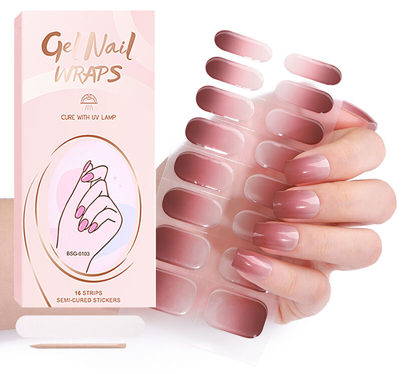 Miếng dán móng gel bán khô UV chất lượng cao, không độc hại, họa tiết hoa để trang trí tay