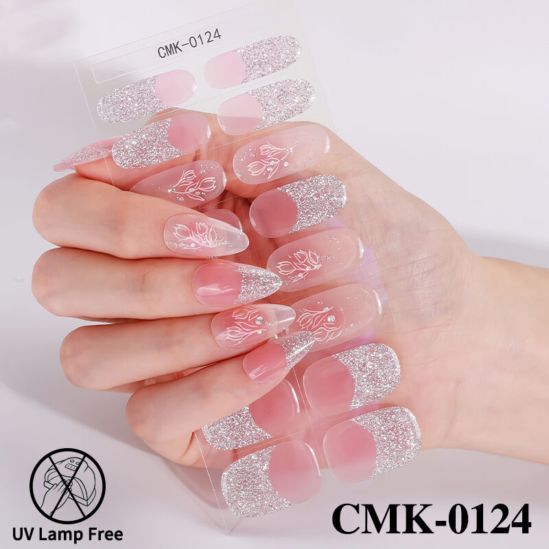 शीतकालीन स्नोफ्लेक डिज़ाइन, वॉटरप्रूफ, लंबे समय तक चलने वाली, आसान लगाने वाली, कोई UV नहीं, जेल नेल पॉलिश स्ट्रिप्स, मुफ्त UV, सेमी-क्योर्ड जेल नेल स्टिकर