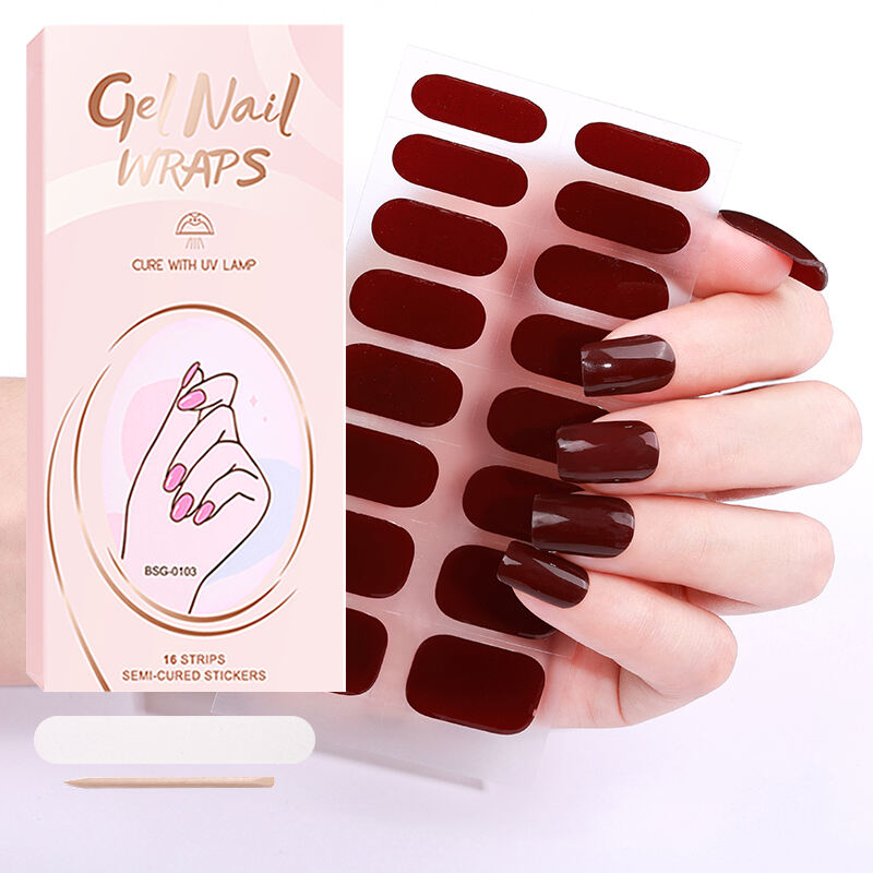 Kualitas Salon 100% Asli Cat Kuku Warna Murni Semi Cured Gel Strip UV Membutuhkan Cahaya LED