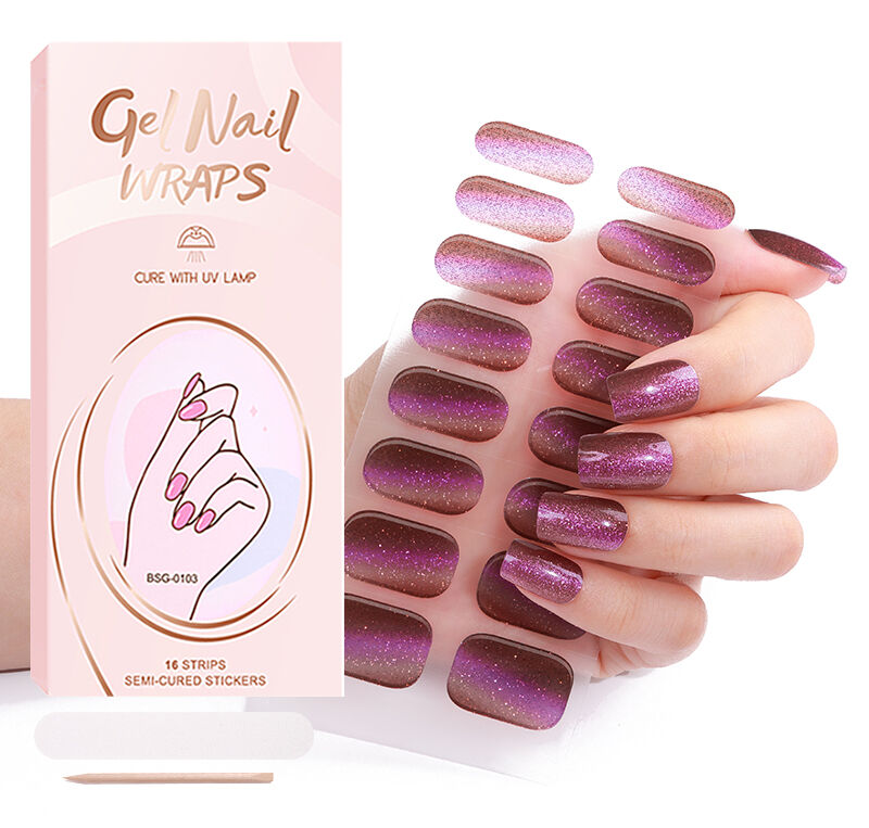 Glitter Gradient UV Semi-Cured Gel Nail Stickers