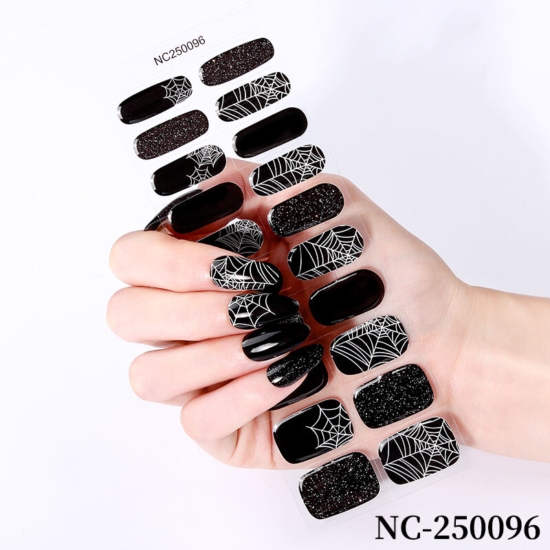 Topverkoper semi-geharde wraps langdurige gel nagelstickers nieuwkomer stijlen nagelgel wraps met UV-lamp