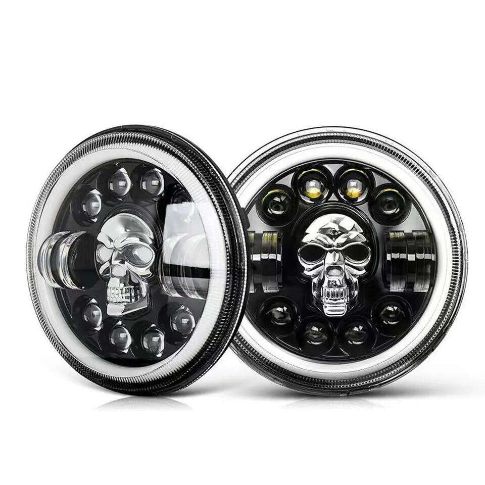 Super Bright Skull Off-road Car RGB 7inch LEDHeadlight Mga Headlight ng Motorsiklo