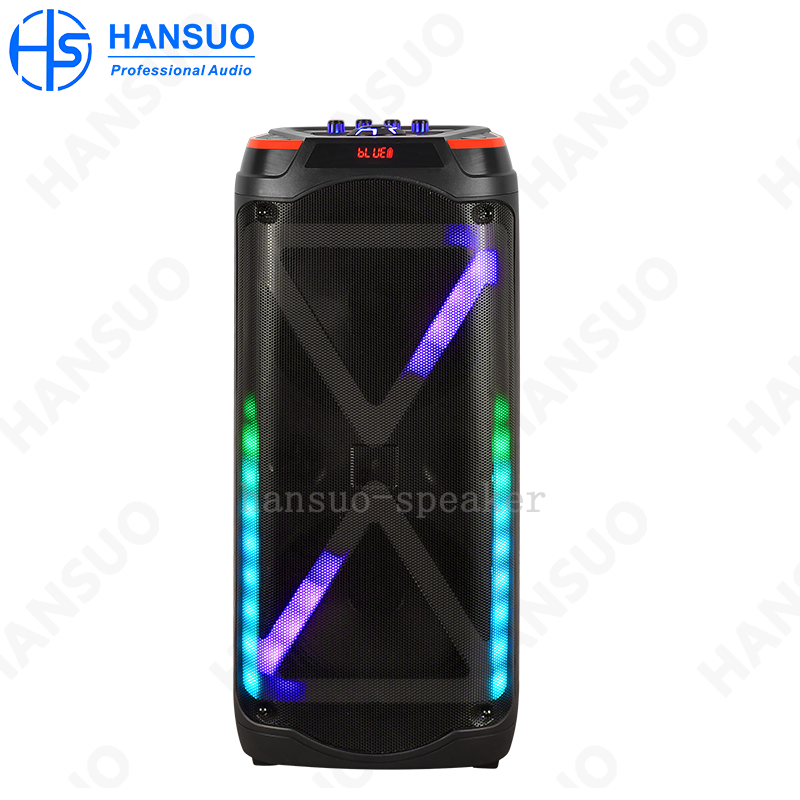 Manufacturer HANSUO Private Mould Multifunctional Audio HS-TD10V8 Powered of 60W Double 10 Inch Woofer and Single Tweeter