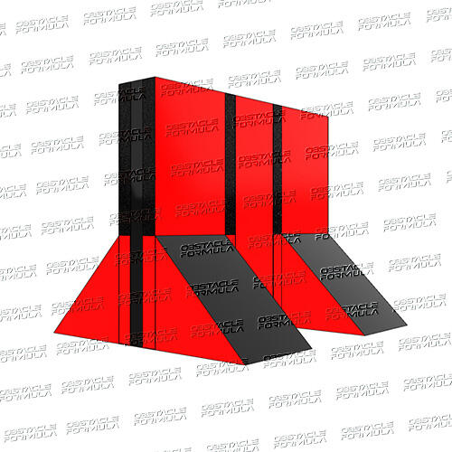 5 piece set road block wall section with 4 quad steps-1