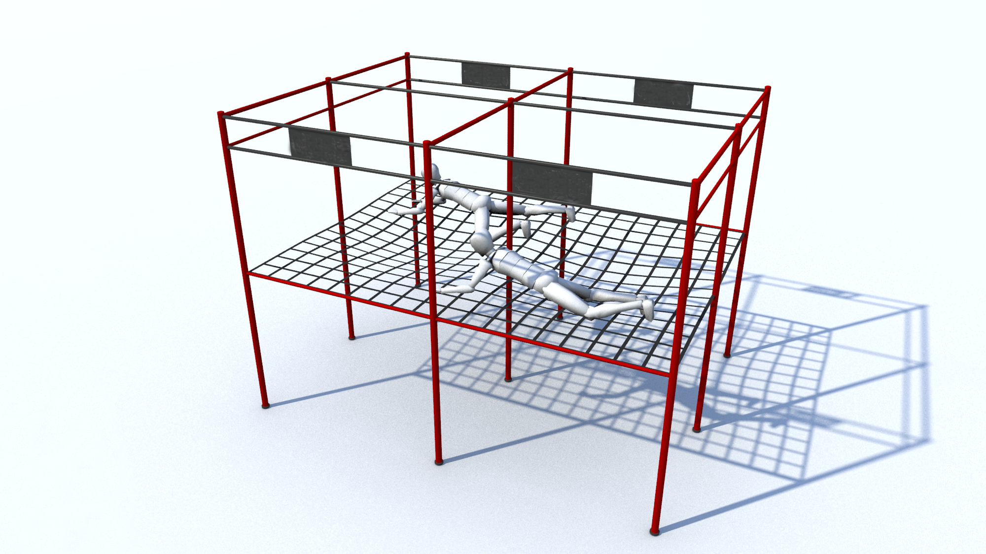 Ninja Climbing over net