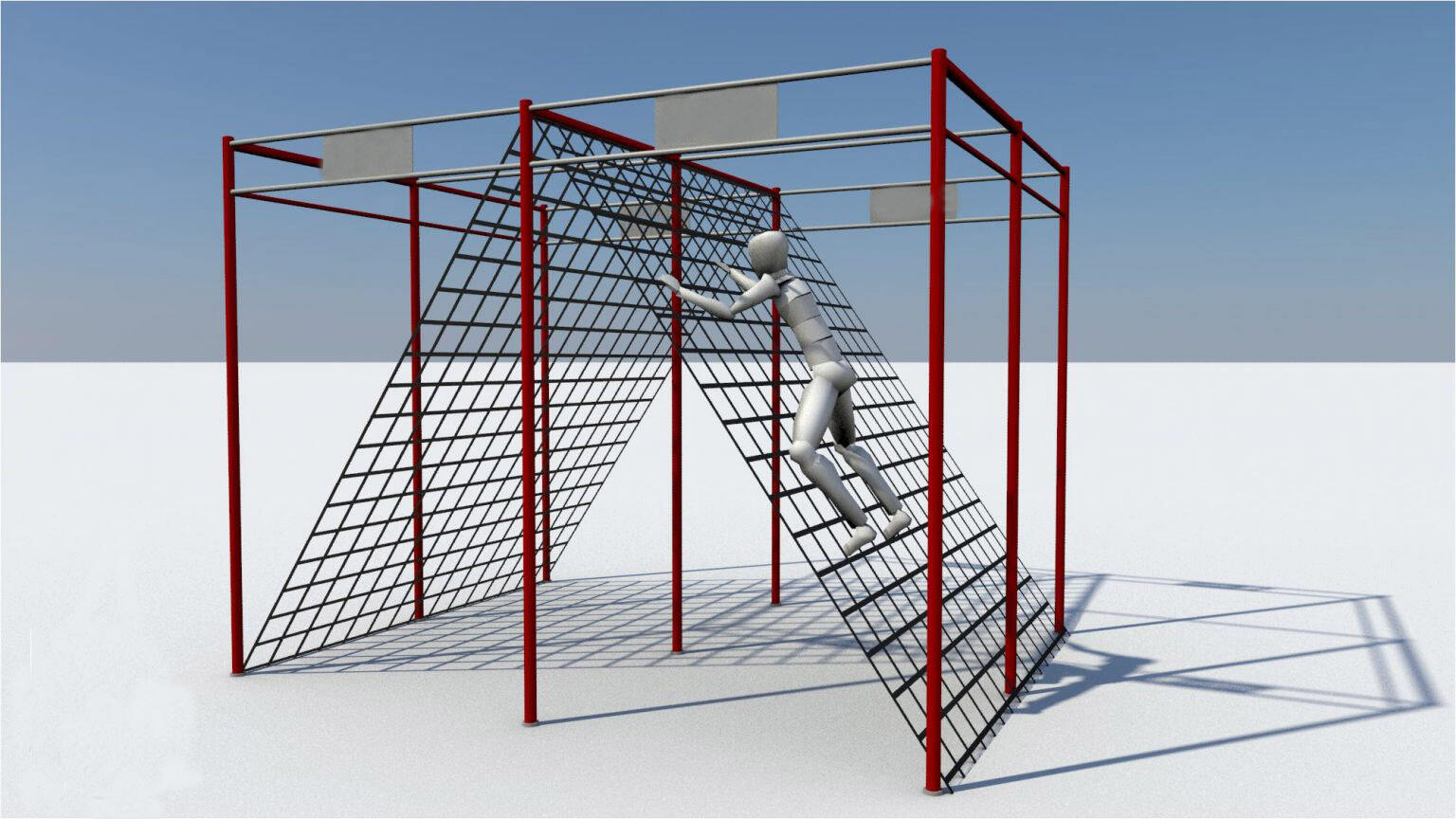 gym obstacle cargo net climbing-1