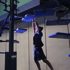 Trampoline Park Ninja Warrior Course Outdoor Indoor Exercise Elements Jumping The Spine — Devil Step Module