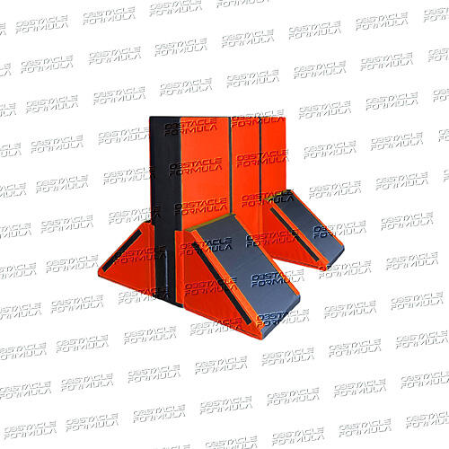 5 piece set road block wall section with 4 quad steps-6