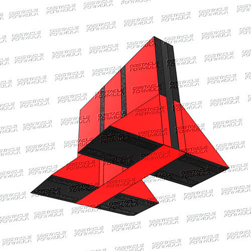5 piece set road block wall section with 4 quad steps-5