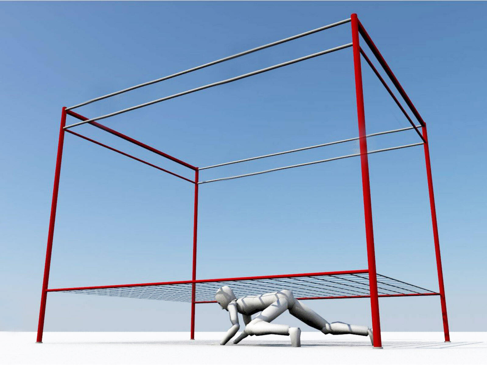 ninja steel course crawling under net-1