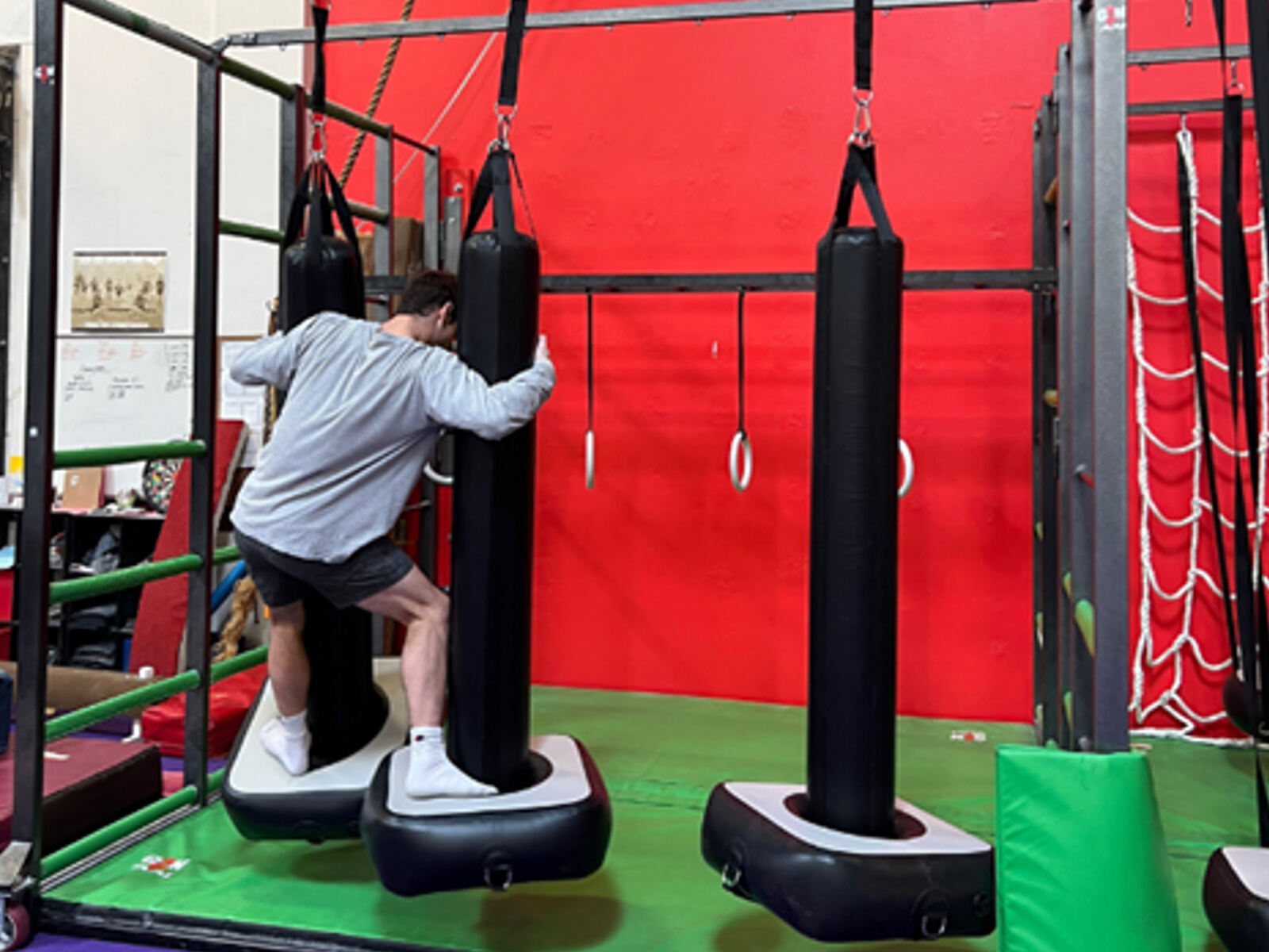 China obstacle race course manufacturer Air Ninja Obstacles- Inflatables Ninja Warrior Course Air Spot