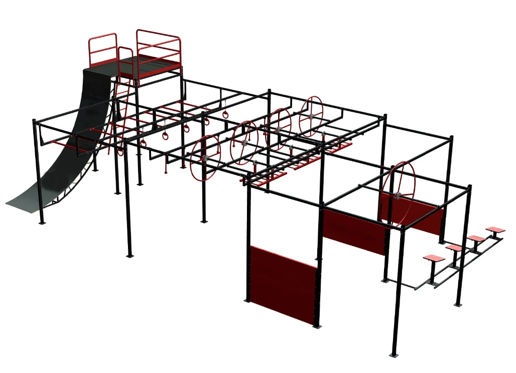 Using an obstacle course to improve fitness.