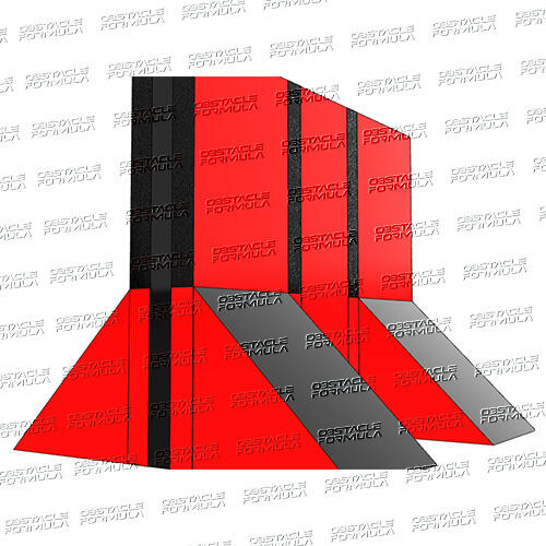5 Piece Set Road Block Wall Section with 4 Quad Steps