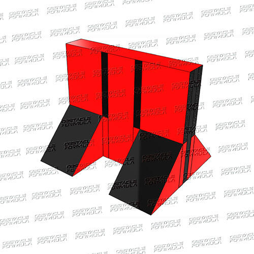 5 piece set road block wall section with 4 quad steps-4