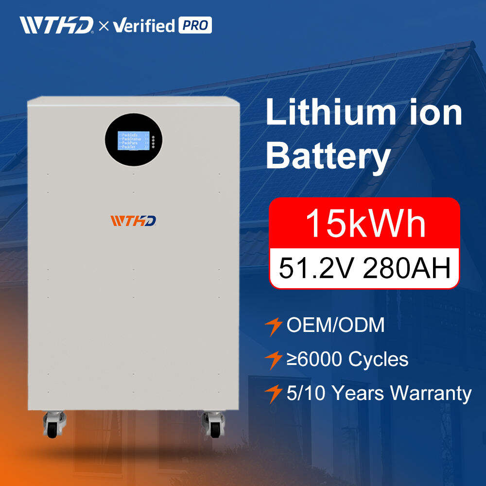 Batteria Domestica a Terra Lifepo4 51,2 V 280 AH 15 kWh Batterie agli Ioni di Litio Sistema di Accumulo per Energia Solare Sistema Montato a Parete 48 V 200 AH Energia LFP