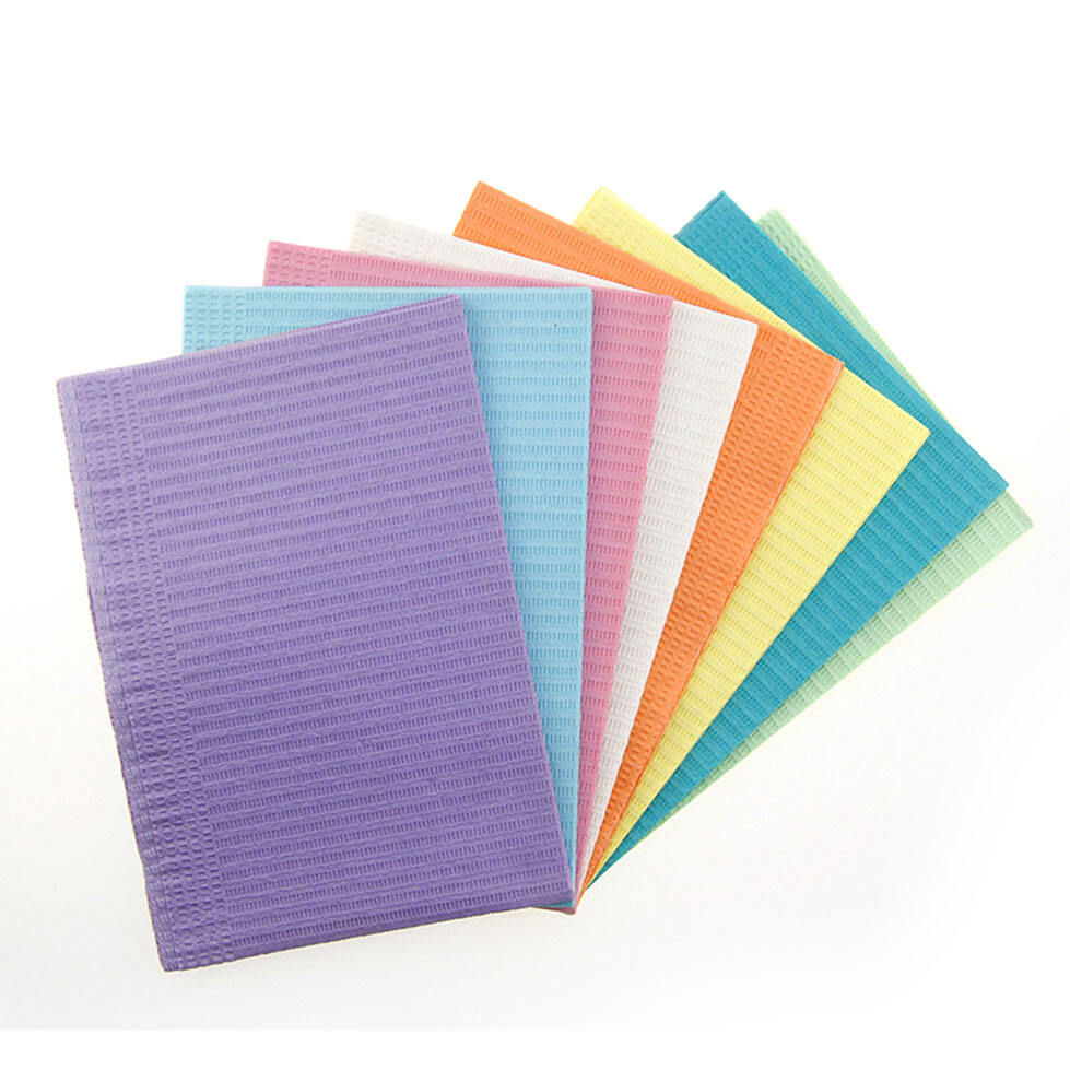 baberos dentales desechables de 3 capas, coloridos en negro, blanco y rosa médico, con forma de bolsa, para higiene bucal y tatuajes dentales
