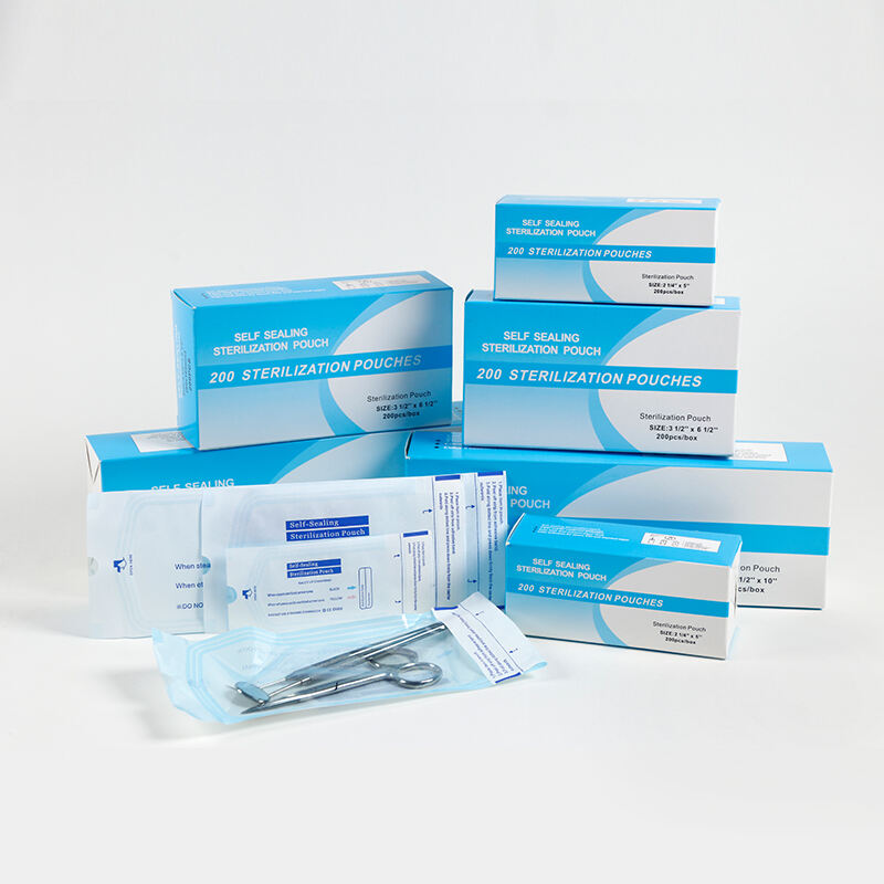 Self Seal Sterilization Pouch, Flat Pack, Steam EO Sterilization Method, Autoclave Sterilizer Bags for Dental Medical Spa Tattoo Instruments