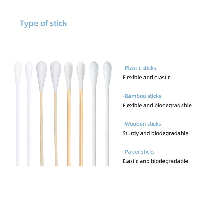 Organikong Cotton Swabs na May Papel na Sticks para sa Delikadong Balat at Personal na Pangangalaga na Matibay sa Kalikasan, Nagbabago sa Kapaligiran at Malambot