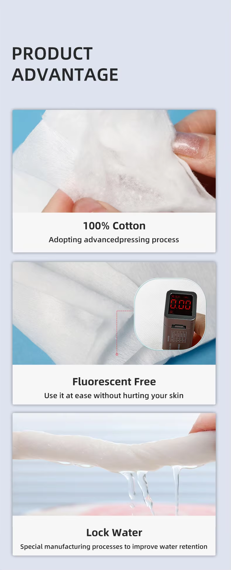 spunlace cotton nonwoven fabric non woven fabric nonwoven fabric rolls raw material cotton rolls cotton rounds for beauty cross spunlace composite roll antibacterial cotton pad oeko tex certified cotton pad spunlace nonwoven fabric rolls-3