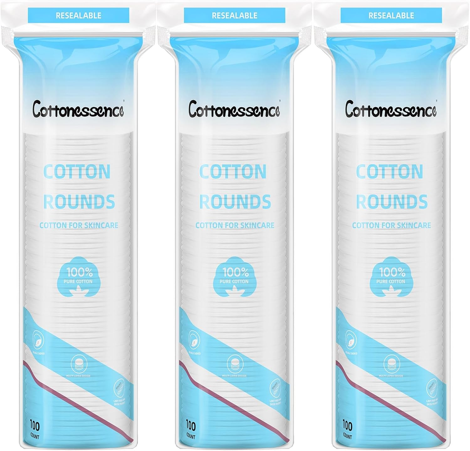 Discos suaves de algodón puro con material 100 % de algodón puro y absorción de agua