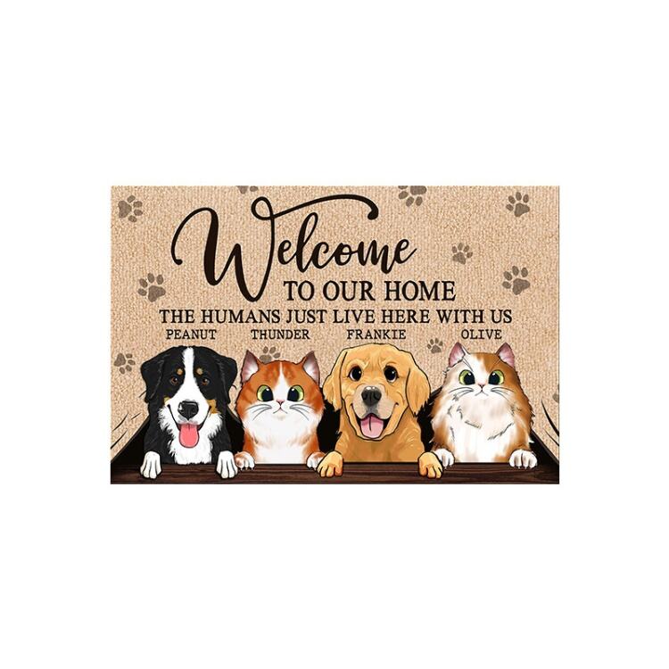 Cartoon Animal-Themed Entrance Door Mat - Cute Dog and Cat Design Floor Mat for Home, Decorative and Durable Door Rug factory