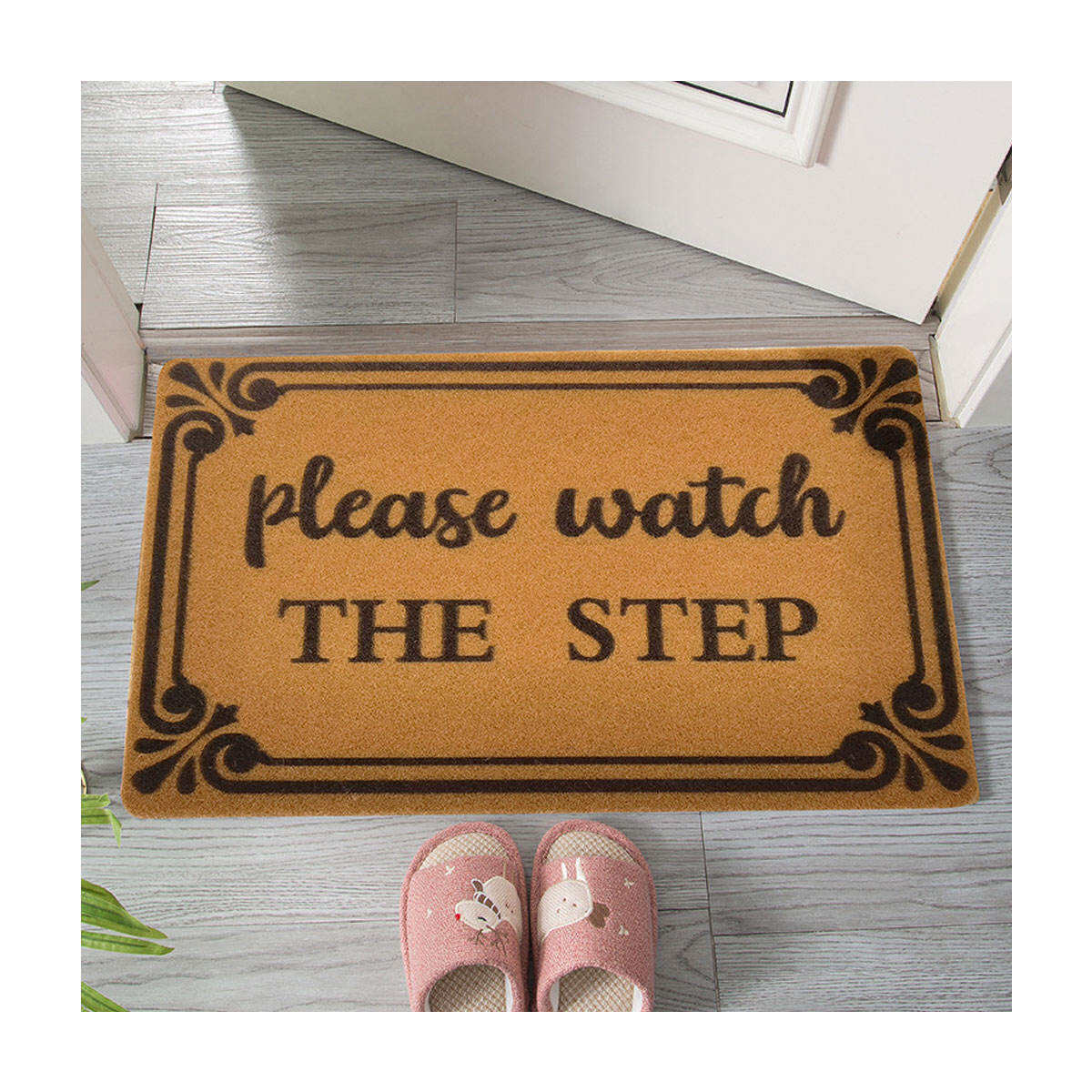 Custom Coir Fiber Door Mat - Anti-Slip Dust-Proof PVC-Coated Coconut Fiber Welcome Mat for Garden Entrance