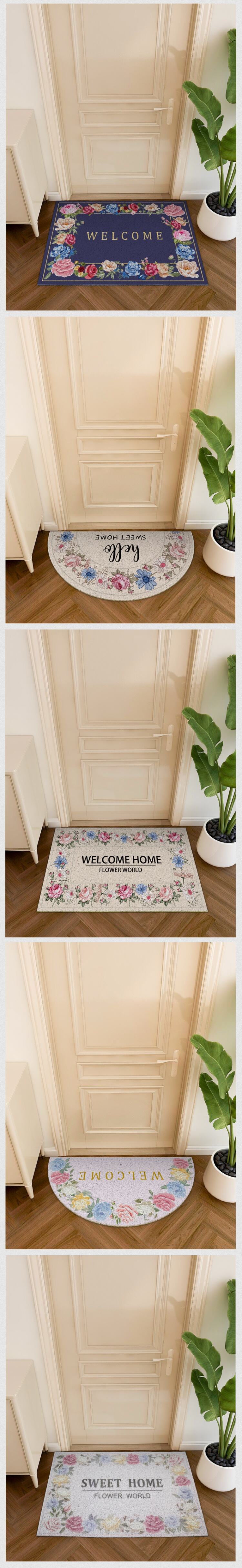 Flower Design Sand-Scraping Dust Door Mat - Non-Slip Entrance Welcome Mat for Hallway and Bath, Durable Rug with Wire Loop supplier