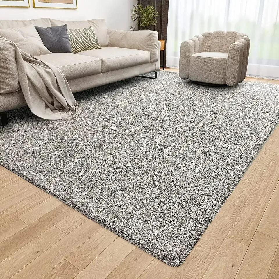 Soft Indoor Super-Microfiber Area Rugs - Large Modern Solid Color Floor Mats and Rugs, Ideal for Living Room, Bedroom, Entrance, and Doorways