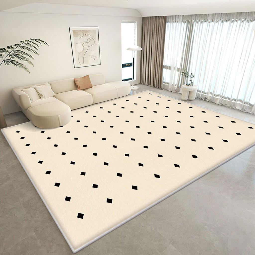 Modern Living Room Carpet - Silent Cream Rug, Premium Quality for Stylish Home Decor with Gray Sofa and Table Se factory